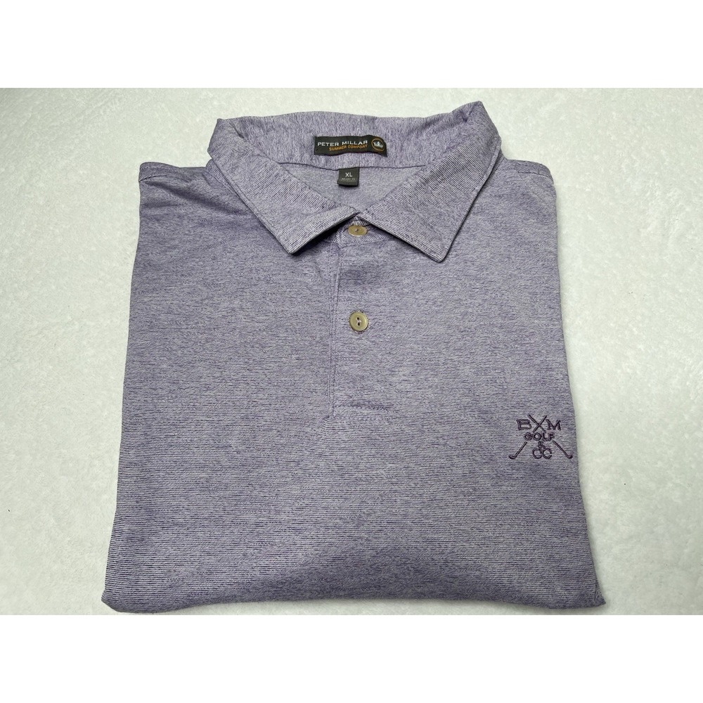 Peter Millar Summer Comfort Mens Golf Polo Shirt Short Sleeve Tee Purple Size XL